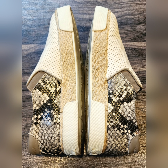 Sam Edelman Banks Espadrille Slip-On Sneakers White Snakeskin Size 6 - Picture 4 of 12